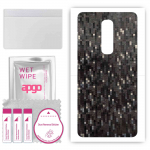 apgo Protective Skin Sticker for the back compatible with OnePlus 6, Wrap Film, Foil, Vinyl - Pattern Carbon Black Pixel