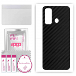 apgo Protective Skin Sticker for the back compatible with Tecno Camon 18T, Wrap Film, Foil, Vinyl - Pattern Carbon Black