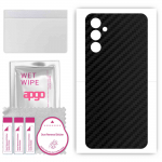 apgo Protective Skin Sticker for the back compatible with Samsung Galaxy A14, Wrap Film, Foil, Vinyl - Pattern Carbon Black