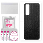apgo Protective Skin Sticker for the back compatible with Huawei nova 7 5G, Wrap Film, Foil, Vinyl - Pattern Black Honeycomb