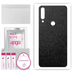 apgo Protective Skin Sticker for the back compatible with Asus Zenfone Shot Plus ZB634KL, Wrap Film, Foil, Vinyl - Pattern Black Honeycomb