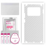 apgo Protective Skin Sticker for the back+sides compatible with Xiaomi Poco M4 Pro, Full Wrap Film, Foil, Vinyl - Pattern Transparent Carbon