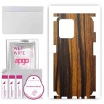 apgo Protective Skin Sticker for the back+sides compatible with Realme C35, Full Wrap Film, Foil, Vinyl - Pattern Tigerwood