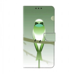 Green Bird Pattern PU nahast raamatu&uuml;mbris iPhone'ile Samsung Huawei Honor Google Redmi Xiaomi LG Motorola Sony Nokia Oneplus Oppo Realme 9 Pro Plus
