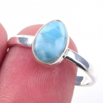 Natural Republic Larimar Kivist 925 Prooviga Sterling H&otilde;bedast Kingitus S&otilde;rmus S.9 O6z16