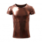 Suvine meeste T-s&auml;rk, l&auml;ikiv pind, pronksjas Slim Fit O kael, &uuml;hev&auml;rviline l&uuml;hikeste varrukatega Pullover Party Club Performance Dance Streetwear Top XL kohv