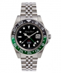 Mathey-Tissot GMT Roostevabast terasest Must sihver Automaatne H903ATNV 100M Meeste k&auml;ekell must