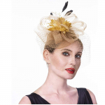 Naiste t&uuml;drukute v&otilde;rguk&uuml;bar, kokteilipeo peapael, peakattega pulmam&uuml;ts One Size kollane