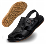 Suvised sandaalid meeste suures suuruses hingav veekindel kulumiskindel pehme tald Kahe kasutusega sandaalid Meeste m&auml;hitud varbaga rannajalatsid 40 must