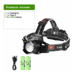 V&otilde;imas 9000LM Led esilatern esilatern suure v&otilde;imsusega taskulamp taskulamp 18650 aku laetav kalap&uuml;&uuml;gipea latern with 18650 batteries