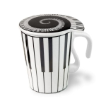 Mug piano &agrave; couvercle tasse c&eacute;ramique