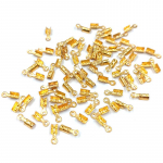 Aksessuaaride valmistamine Aksessuaarid 100 tk Juhtme otsa ots sulamist klambriga pannal meisterdamise jaoks kaelakee k&auml;ev&otilde;ru ehete &uuml;hendusklambriga kokkuklapitav krimpsuhelmestega 1#8mm 100Pcs kuld