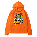 Stumble Guys Prindiga Kapuutsid S&uuml;gis Talv Fliisist Pusa anime kapuutsiga pusa Pullover Joonisfilm Jakk y2k sudadera lasteriided t&uuml;drukutele 160 oranž
