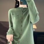 Naiste &uuml;markaelusega ka&scaron;miirkardigan, Qinghe ka&scaron;miir, 30% ka&scaron;miir 70% vill, talvine kootud pullover s&uuml;giskampsun ka&scaron;miir kampsun XL