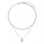 Hip Hop stiilis kaelakee, kahekihiline, armastuse ripatsiga, reguleeritava pikkusega choker-kaelakee, k&otilde;rgt&auml;nava stiilis kaelakee