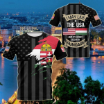 Ungari meeste T-s&auml;rk Veteran Soldier Crew Kaelusega l&uuml;hikeste varrukatega &uuml;laosa Ungari liputr&uuml;kiga &uuml;lisuur lahedad meester&otilde;ivad Camisa 2XL