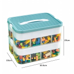 Ehitusploki hoiukast 3-kihiline suure mahutavusega puslem&auml;nguasjad Salastatud korraldajakast Laste m&auml;nguasjade osad plokid hoiukonteiner Compartment with inner box 2 layer roheline