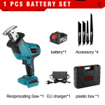 ONEVAN harjadeta juhtmeta elektriline kolbsaag Muutuva kiirusega metallist puidu l&otilde;ikamise t&ouml;&ouml;riist Makita 18 V aku jaoks 1 Battery-EU