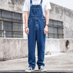 Meeste retro teksariidest kombinesoonid Meeste kevad- ja s&uuml;gisene plusssuurus 5XL Tooling Suspender Jumpsuit XXXXXL sinine
