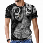 Terror Skull Meeste T-s&auml;rk L&uuml;hikeste Varrukatega Avara Hip Hop Harajuku Lahe vabaaja 3D Prinditud Riided Suured Naljakad Topid Hingavad meestele XS