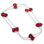 Mozambique Garnet Gemstone Handmade 925 Sterling Silver Necklace 36 f7a60