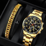 Mood Meeste &Auml;rikellad Luksuslik Roostevabast Terasest Kvartsk&auml;ekell Meeste Kuldne K&auml;ev&otilde;ru Kalender Kuup&auml;ev Helendav Kell