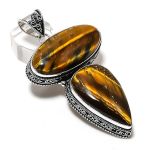 Natural Tiger Eye Gemstone 925 Sterling Silver Jewelry Pendant 3.03 z8u07