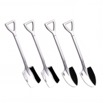 4 tk h&otilde;bedane 304 roostevabast terasest labidas lusikas Retro k&ouml;&ouml;gi lauan&otilde;ud arbuus j&auml;&auml;tis mee loomingulise isikup&auml;ra lusikad 2pcs Flat 2pcs Pointed