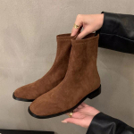 mood Retro stiilis Naiste R&uuml;&uuml;tli K&otilde;rged Saapad Mood Pehme Nahk Slim Pikk Poolsaapad S&uuml;gis Talv Daamide Madalad Kingad 37