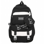 V&auml;rviplokiga naiste seljakott, suure mahutavusega &uuml;li&otilde;pilaste koolikott Kolledži stiilis seljakott m&uuml;ndikotiga must