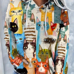 S&uuml;gisene naljakas kass 3D prindiga kapuutsid Mehed Naised Mood Loomad vabaaja dressipluusid Suured kapuuts Pulloverid dressir&otilde;ivad S