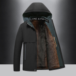 Talvine isa naaritsa sametine soe pirukas &uuml;letab k&uuml;lmakaitsekarva paksendatud keskealiste ja eakate meeste jope M must