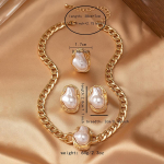 4tk Retro Luxury Fashion Style K&otilde;rvar&otilde;ngad Kaelakee Plus S&otilde;rmused Komplekt