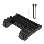 Jahutusradiaatori alus PS4 Slim / Pro vertikaalse jahutusaluse aluse ventilaatori jaoks 22*27.7*6cm must