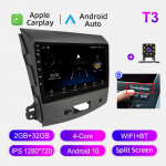 Autoraadio Android Auto Carplay Mitsubishi Outlander XL 2007-2012 Multimeediumipleieri peakomplekt Stereo GPS Navigatsioon BT WIFI 2+32GB 2+32GB,B