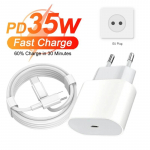 35 W USB C PD kiire seinalaadija iPhone 15 16 Pro Max 15 16 Plus USB-C kuni C-t&uuml;&uuml;pi kiirlaadimiskaabel valge