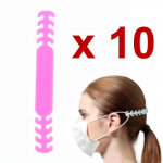 Extensions de Sangle de Masque - [Lot de 10 Unit&eacute;s - ROSE] Crochet Antid&eacute;rapant - Boucles de Suspension Fixateur Bande R&eacute;glable