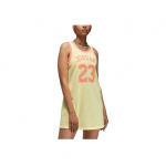 Jordan 23 T&auml;ht Number Spordiklassikaline Hingav &Ouml;koloogiline Prinditud &Uuml;mmarguse Kaelusega Varrukateta Kleit Naiste kleit Hele-Sidrunikollane Roheline DO5030-821 L