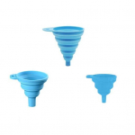 3 tk kokkupandavad lehtrid silikoonist kokkupandav lehter BPA-vaba mitmek&uuml;lgne pudelite t&auml;itelehter K&ouml;&ouml;git&ouml;&ouml;riistad k&uuml;psetamiseks 1 Set sinine