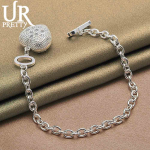 925 h&otilde;bedane s&uuml;damekujuline O-ketiga k&auml;ev&otilde;ru Moodsad pulmaehted 20CM