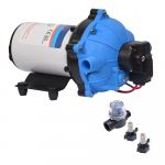 12 V veesurve membraanpump 5-kambriline iset&auml;ituv pump 5,5 GPM vee&uuml;lekandepump 70 PSI koos 12V