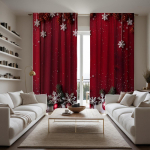 Kaheosaline HD digitaalne punane v&auml;rv pidulik lilleline kardinad kodu kaunistamise stiili dekoratsioon elutuba magamistuba &ouml;&ouml;silmadega kardin ef W52H63inchW132H160cm