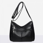 Naiste &uuml;hev&auml;rviline pehmest PU-nahast crossbody kott vintage suure mahutavusega &otilde;lakott 26x13x20cm must