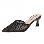 Moodsad sandaalid uued suvised elegantsed naiste mood seksikad sussid terava ninaga poolsussid naiste stiletto keskmise kontsaga v&otilde;rgust mugavad 35 beež