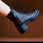 Naiste saapad Uued Retro k&uuml;lgmised t&otilde;mblukuga saapad Naiste kingad Mullav&auml;rvi paksu kontsaga poolsaapad platvormkingad 35 must