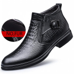 Talvised mustad Chelsea meeste poolsaapad, meeste k&otilde;rge karusnahaga k&uuml;ljet&otilde;mblukuga &auml;risaapad, ehtsast nahast paksu tallaga moodsad kauboisaapad 46