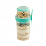 1 tk Hommikus&ouml;&ouml;gi puuvilja-kaera jogurtisalati tass kaane ja lusikaga Kahekihiline toiduhoidja Bento Box Fitness V&auml;hendatud rasvasisaldusega koonuskauss