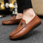 Kerged ja moekad t&ouml;&ouml;-vabaaja pehme tallaga meeste &uuml;hest rihmast loafers Doudou v&auml;ikesed nahast kingad kleidi &uuml;mmarguse ninaga t&ouml;&ouml;-&auml;ri 39 white