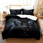 3D-prinditud Must Panter Voodipesukomplekt, Tekikott Tekk Voodikomplekt Tekikate Padjap&uuml;&uuml;r, Kuningas Kuninganna &Uuml;heinimese Suurus Poisid T&uuml;drukud T&auml;iskasvanud 135X200cm