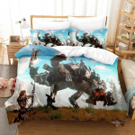 Horizon Zero Dawn Voodipesukomplekt &Uuml;hekohaline Kahekohaline T&auml;issuuruses Kuninganna Kuningas Suurus Voodikomplekt T&auml;iskasvanu Laps Magamistuba Tekikotikomplektid 3D Anime voodilina komplekt EU Double 200x200cm